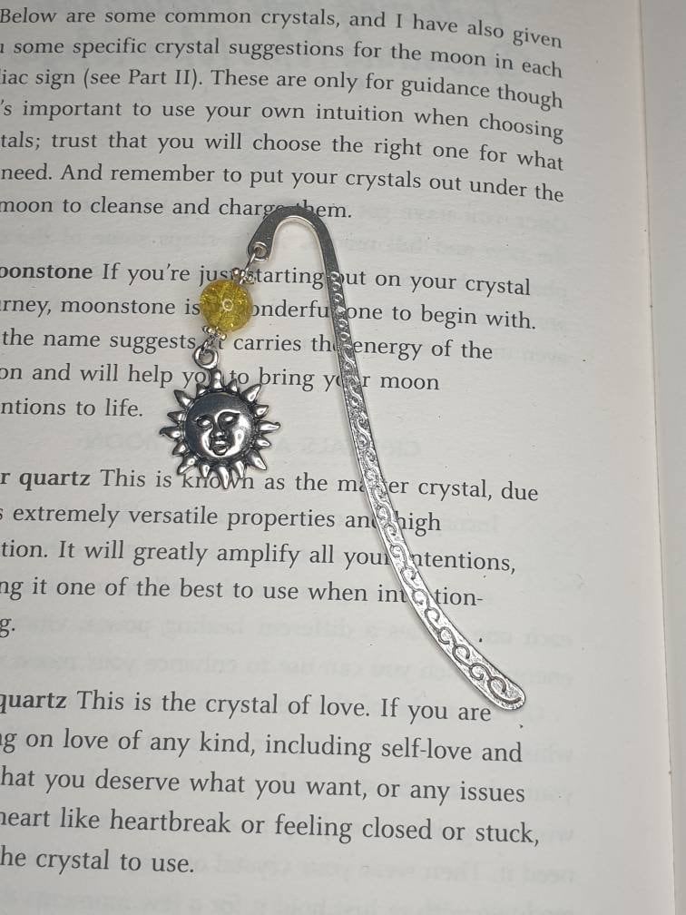 Sun Charm Bookmark In Gift Bag, Reader Gift, Book Lover, Celestial