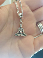 Yoga Lady Charm Necklace Silver Plated Or Waxed Cord Variable Lengths, Gift Packaged, Meditation