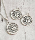 Moon Charm Jewellery Set, Dangly Earring And Necklace Set In Gift Bag
