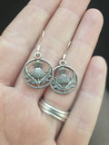 Thistle Flower Dangly Charm Earrings In Gift Bag, Gifts For Her, Flowers, Nature, Scotland
