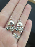Skull Skeleton Charm Earrings, Gifts For Her, Fun Jewellery