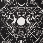 Lunar Moth Rug - Gothic Cotton Moon Phase Décor