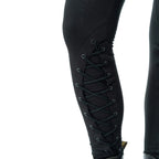 Poizen Industries Nightshade Goth Leggings - Corset Lace-Up Eyelet Detail