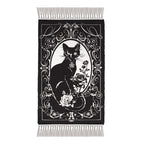 Black Cat Occult Rug Woven Cotton Gothic Home Décor - Alchemy Gothic Paracelsus