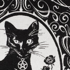 Black Cat Occult Rug Woven Cotton Gothic Home Décor - Alchemy Gothic Paracelsus