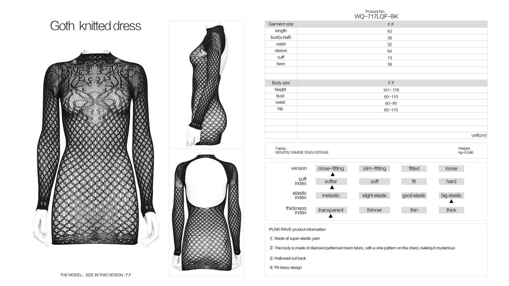 Punk Rave Ansley Fitted Mesh Dress