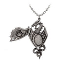 Dragon Necklace Winged Locket Pewter Gothic Alchemy