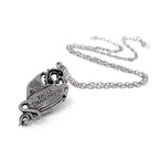 Dragon Necklace Winged Locket Pewter Gothic Alchemy